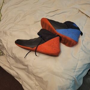 Black and Orange High-Top Jordansl